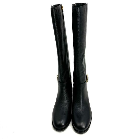 NEW TORY BURCH BROOKE 25MM KNEE BOOT IN BLACK TUMBLED LEATHER - Picture 5 of 9